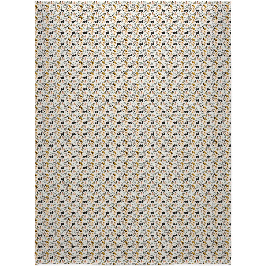 Crazy Cat Lady - Multicolor on Light Blanket, Sherpa, 60x80, Multicolor
