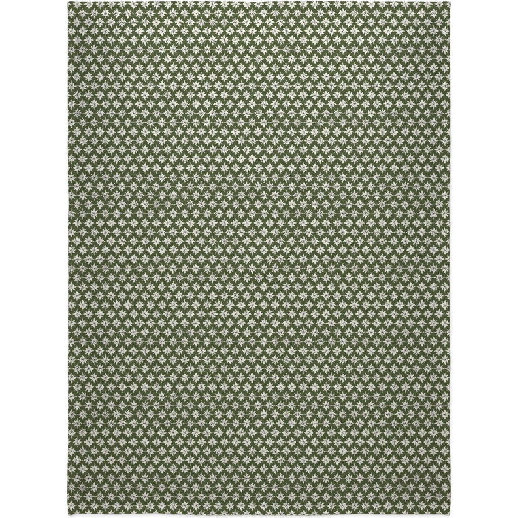 Christmas Star Tiles Blanket, Sherpa, 60x80, Green, Forest