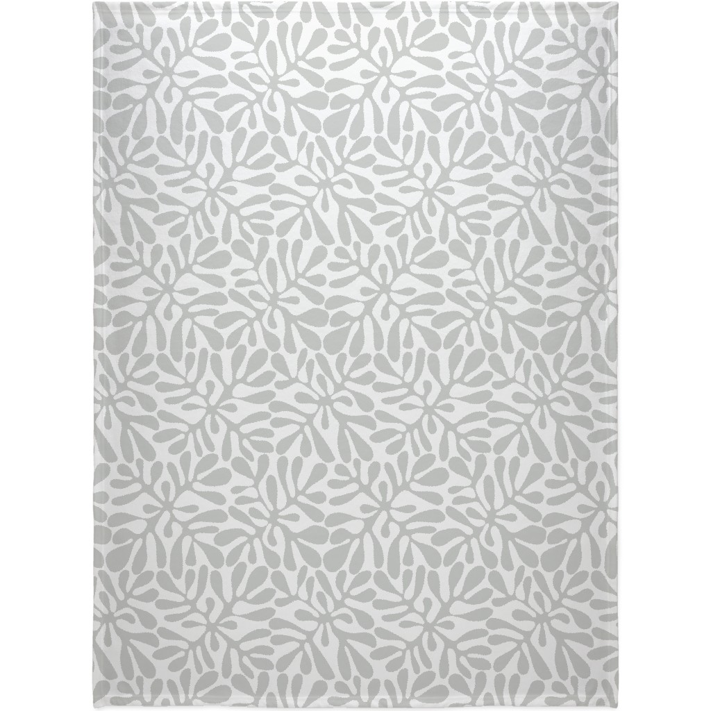 Block Print Texture Blanket, Sherpa, 60x80, Gray, Silver