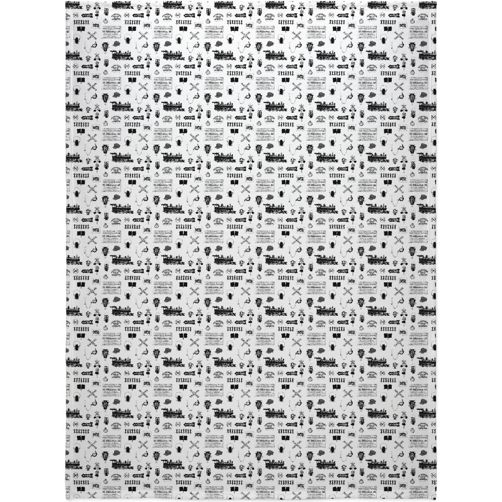 Railroad Blanket, Sherpa, 60x80, White, White