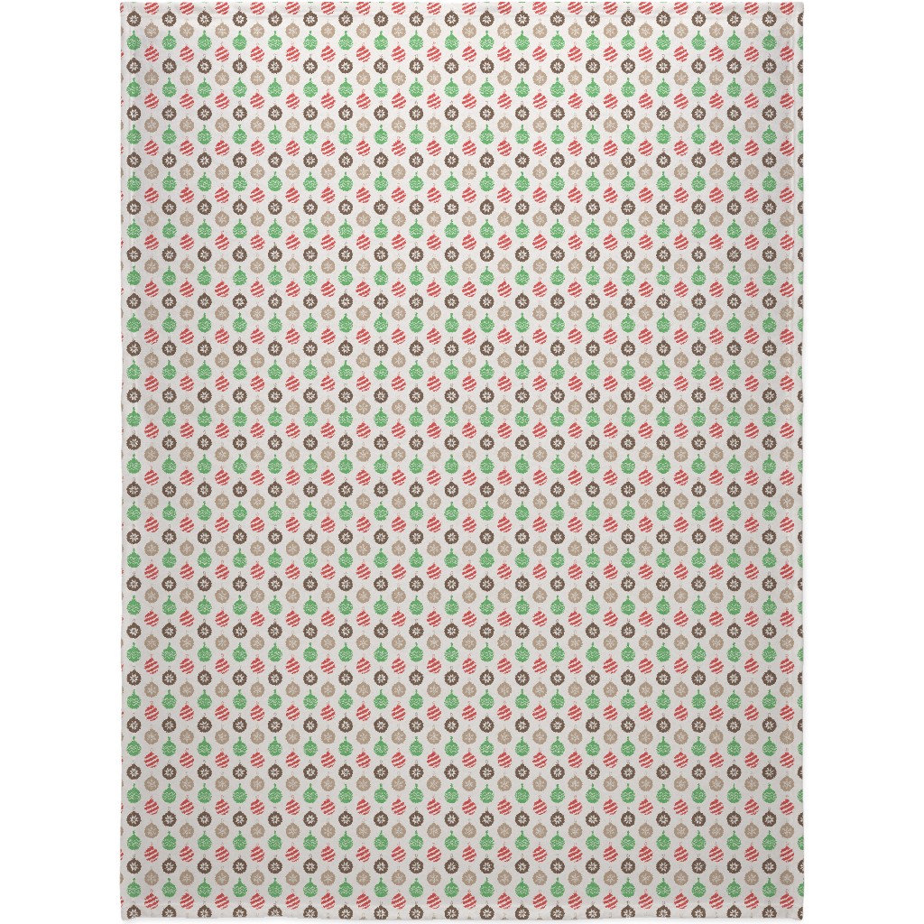 Christmas Ornaments Blanket, Sherpa, 60x80, Multicolor