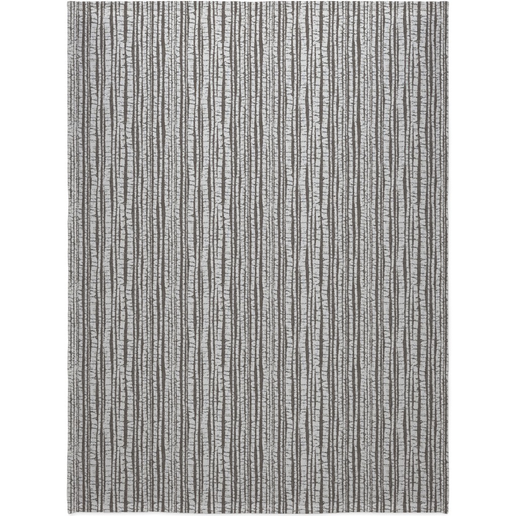 Birch Forest - Gray Blanket, Sherpa, 60x80, Gray