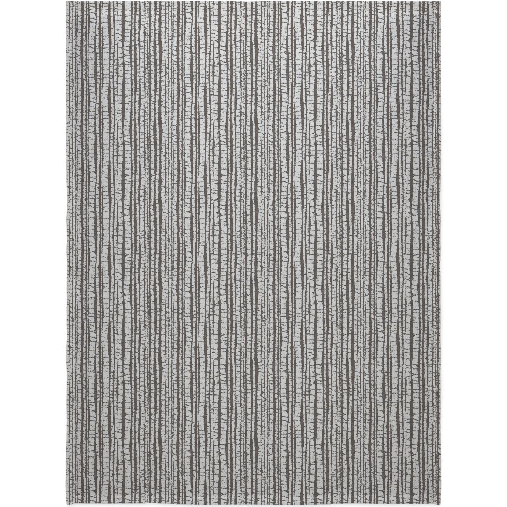 Birch Forest - Gray Blanket, Sherpa, 60x80, Gray, Gray