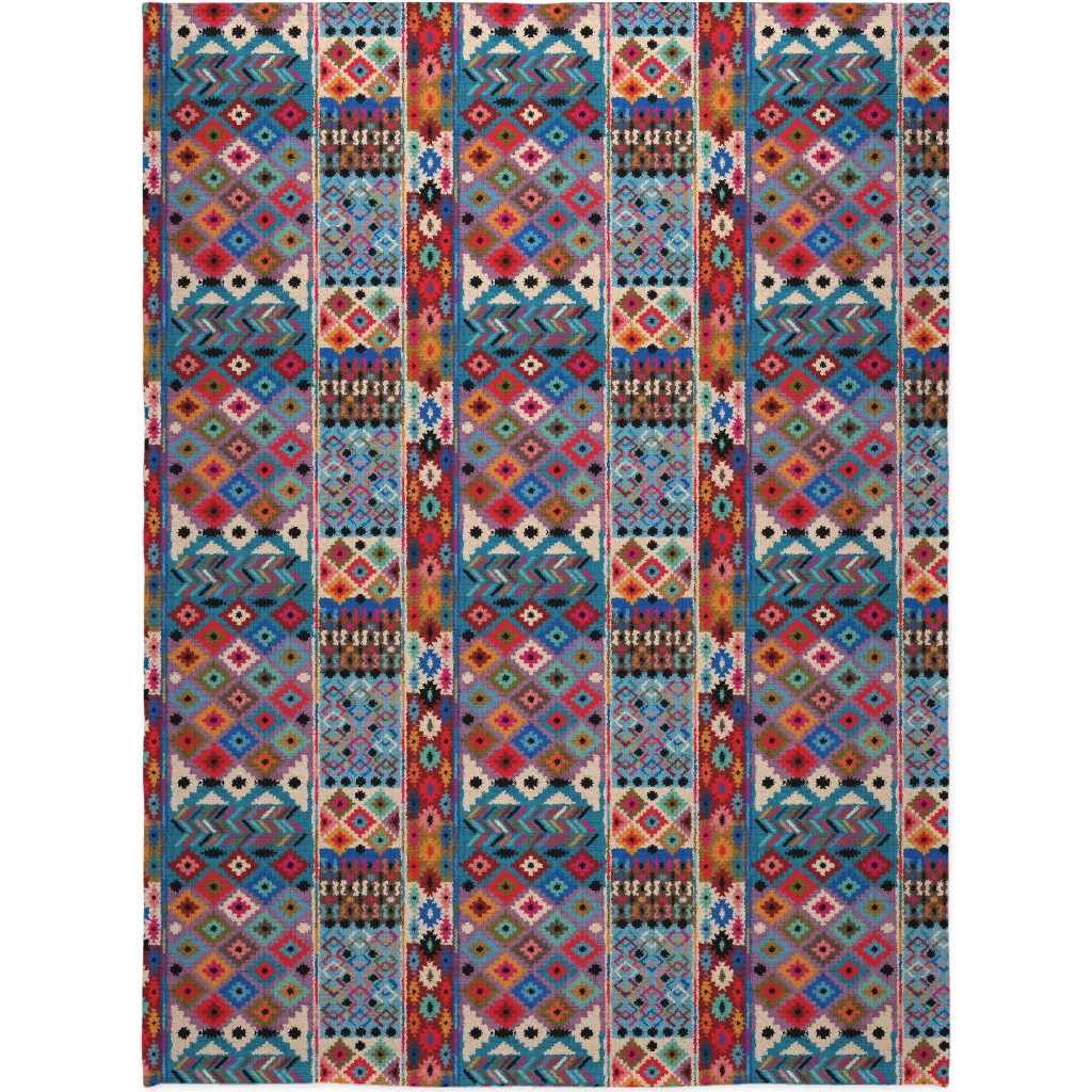 Kilim Ikat - Multi Blanket, Sherpa, 60x80, Multicolor