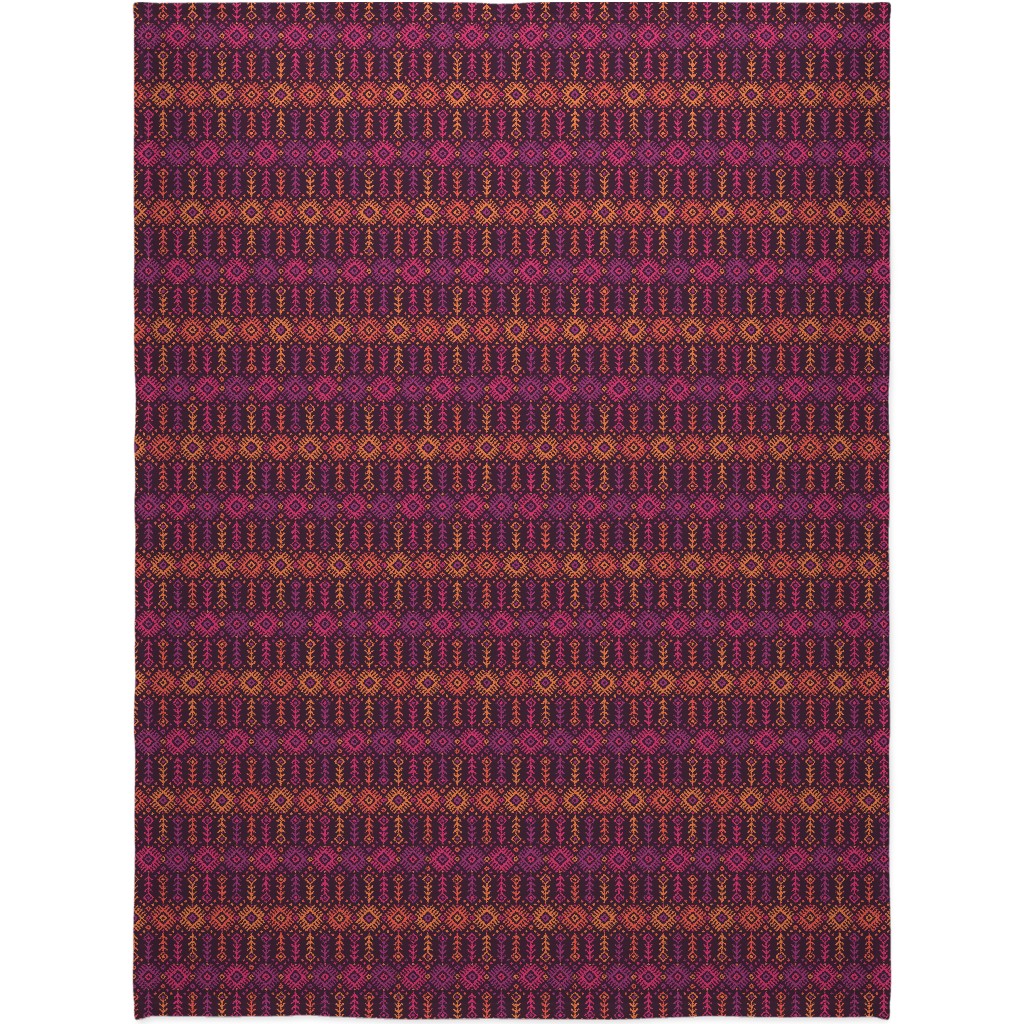 Kilim Sunset - Warm Blanket, Sherpa, 60x80, Multicolor