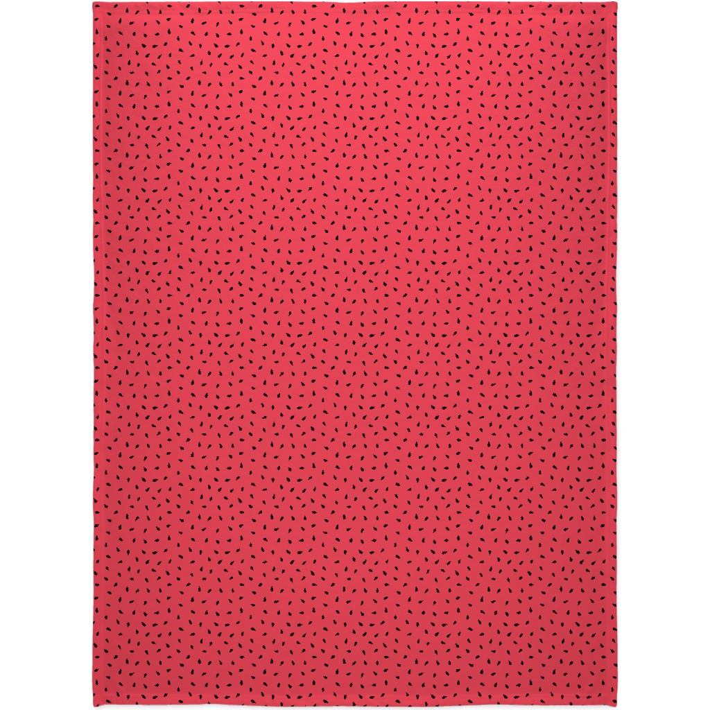 Watermelon Fruit Seeds Blanket, Sherpa, 60x80, Red, Red
