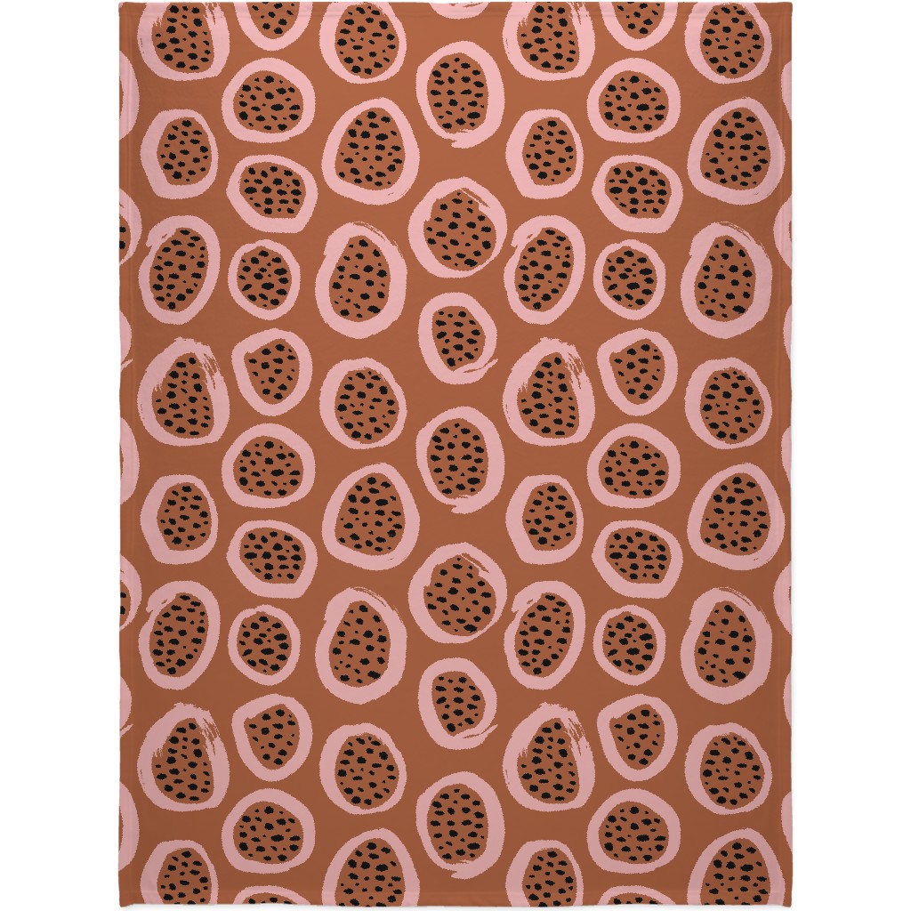 Abstract Raw Circles - Pink Blanket, Sherpa, 60x80, Pink, Bright Pink