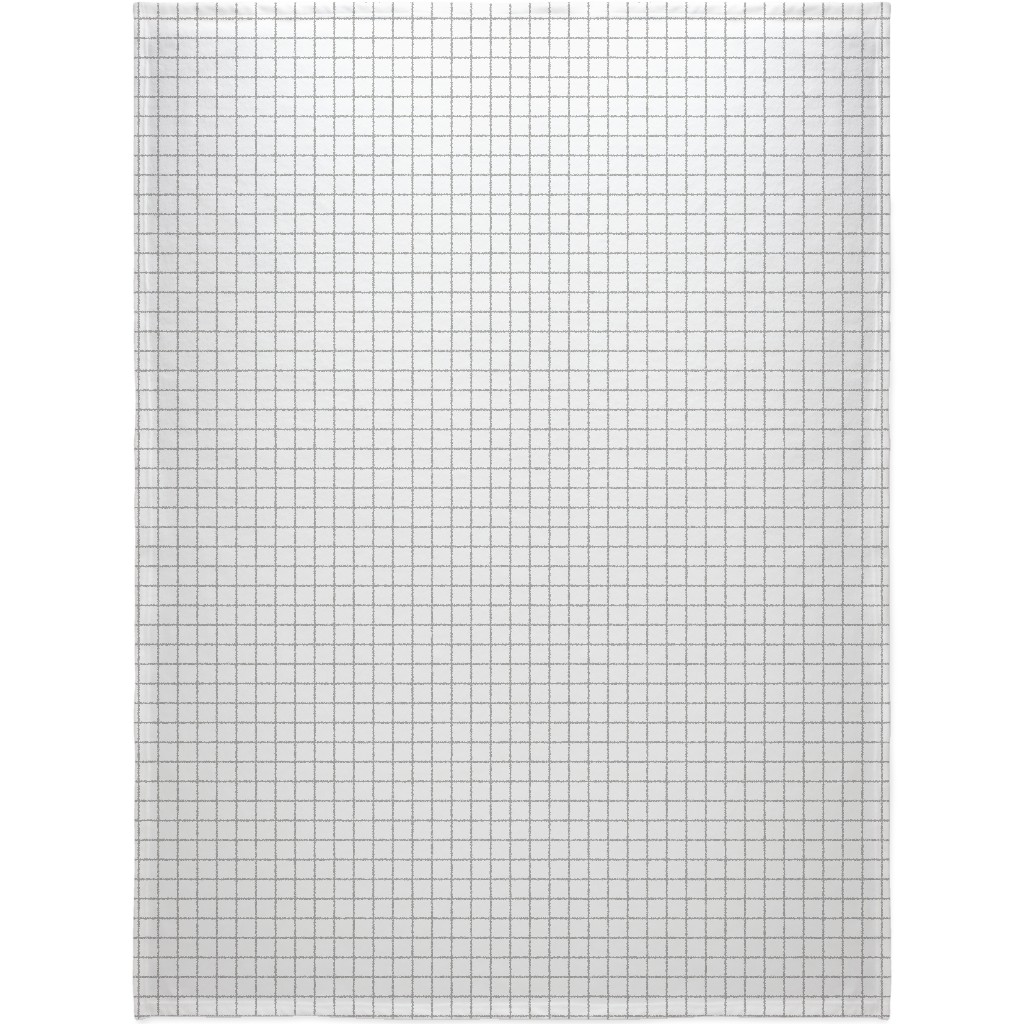Window Pane Blanket, Sherpa, 60x80, Gray