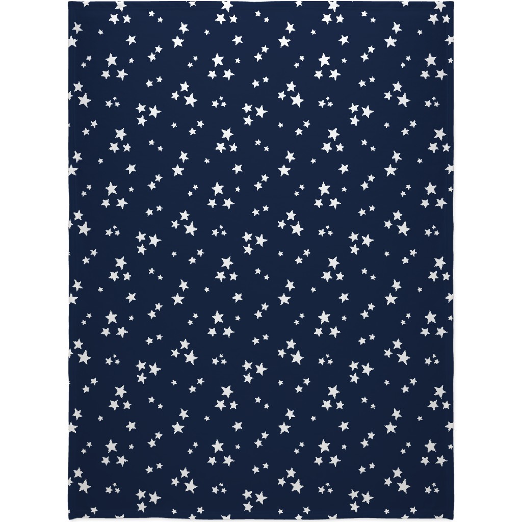 Stars Blanket, Sherpa, 60x80, Blue, Silhouette