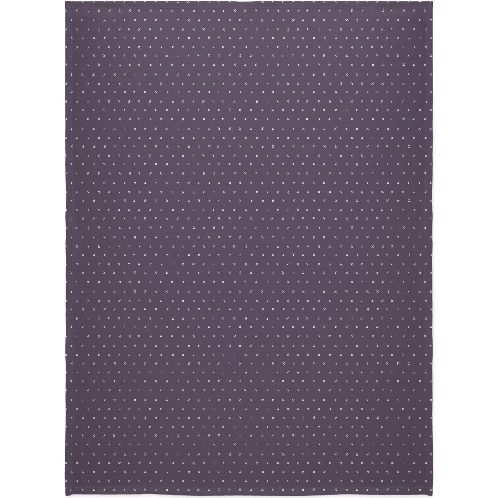 Criss Crosses on Purple Blanket, Sherpa, 60x80, Purple