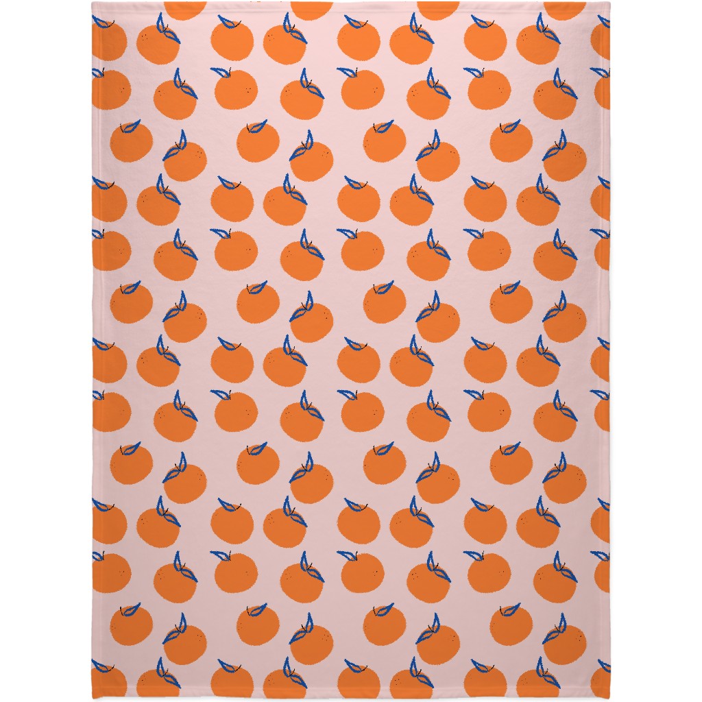 Clementines - Orange Blanket, Sherpa, 60x80, Orange, Orange