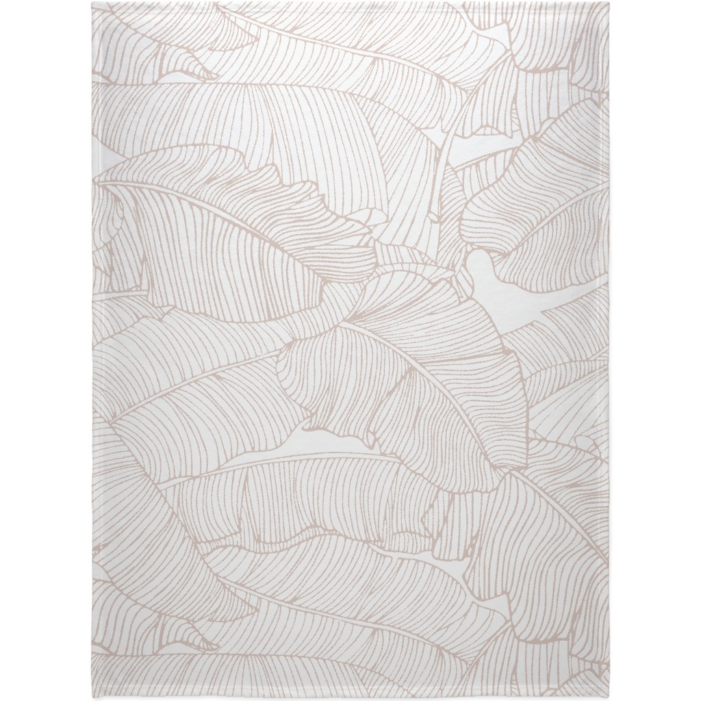 Banana Leaf - Blush Blanket, Sherpa, 60x80, Beige