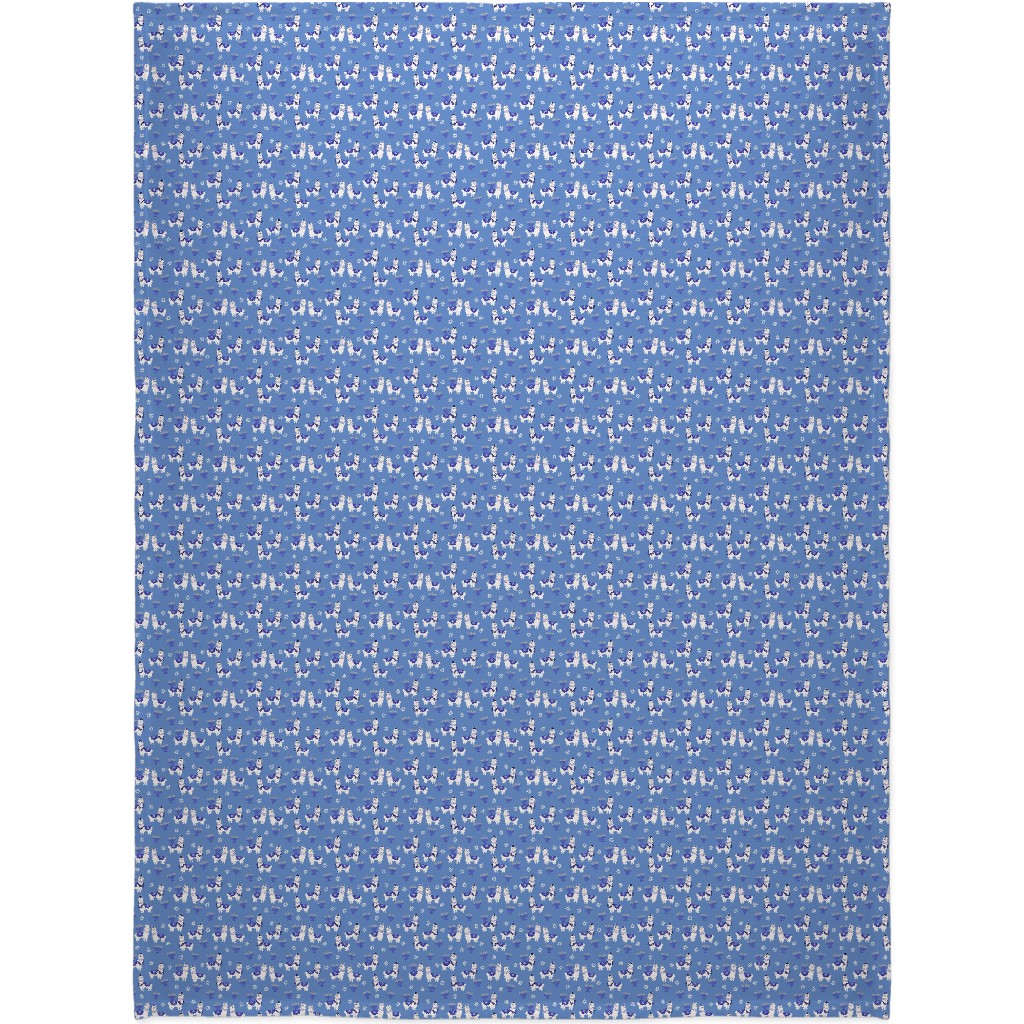 Llamakah - Blue Blanket, Sherpa, 60x80, Blue, True Blue