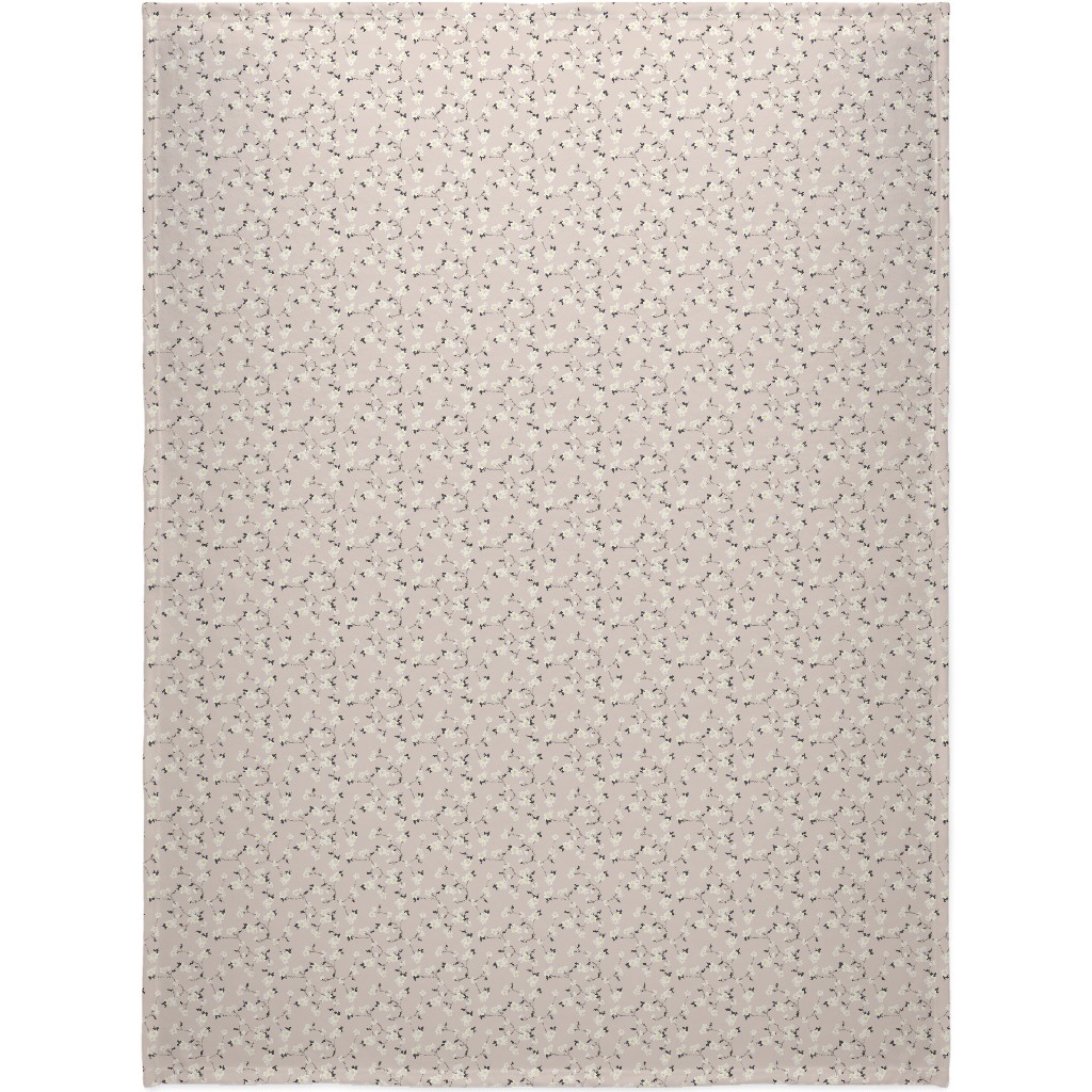 Climbing Flower - Pink Blanket, Sherpa, 60x80, Pink, Bright Pink