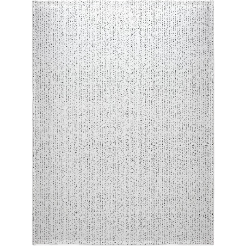Woodland - Little Dots of Stripes - Black and White Blanket, Sherpa, 60x80, White