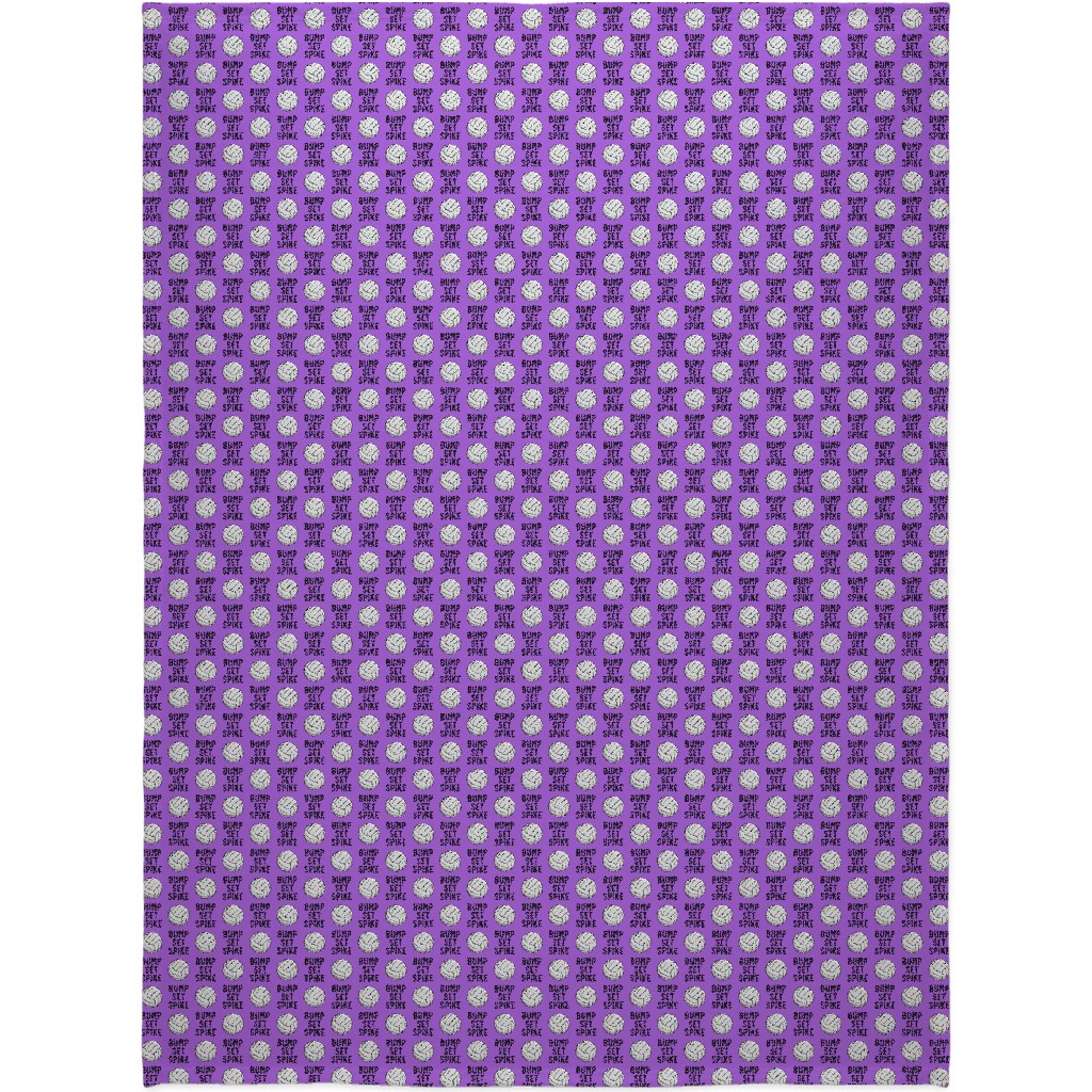 Bump Set Spike Volleyball Blanket, Sherpa, 60x80, Purple