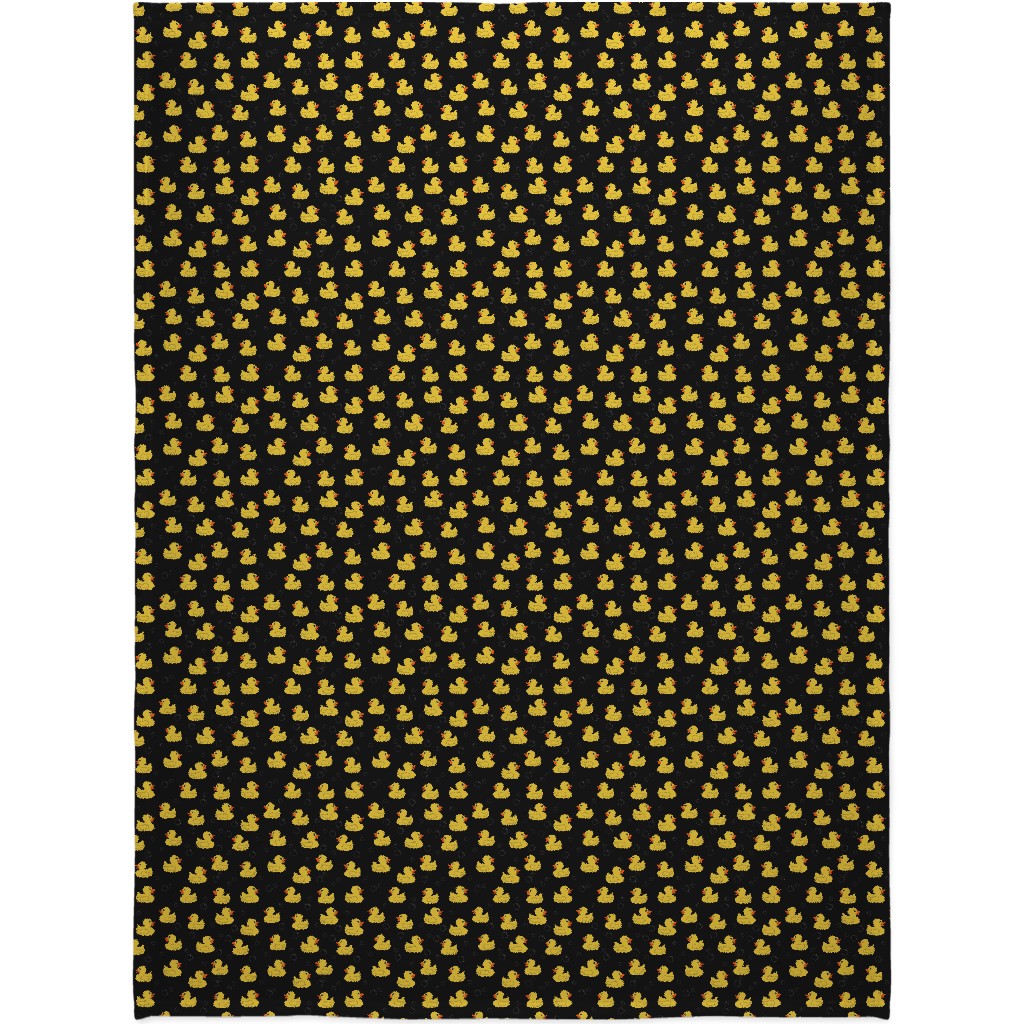 Rubber Duckie - Dark Blanket, Sherpa, 60x80, Black, Black