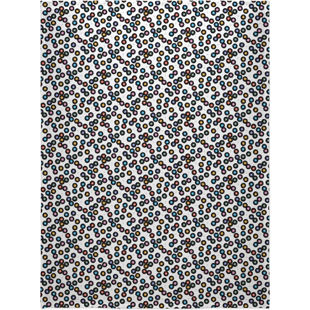 Pop Star Vintage Vinyl Records Blanket, Sherpa, 60x80, White