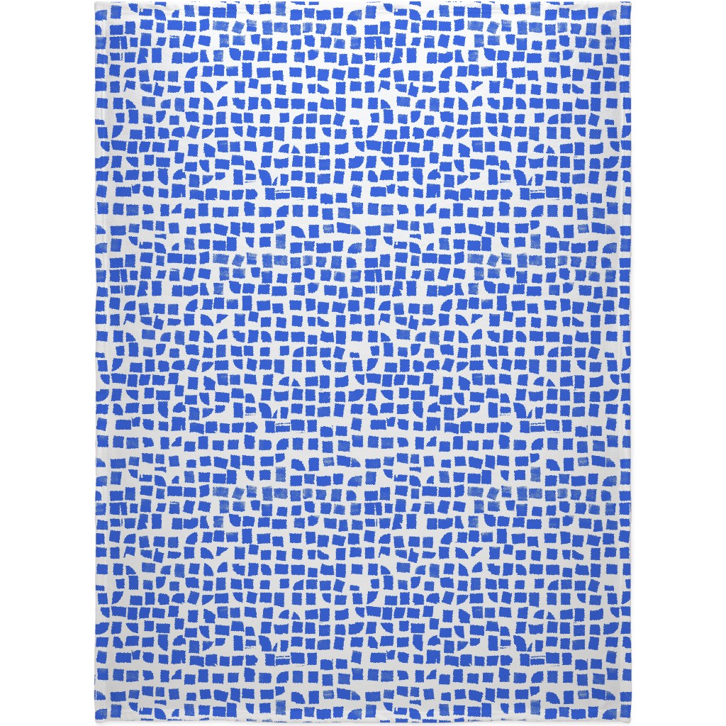 Blue Check Blanket, Sherpa, 60x80, Blue
