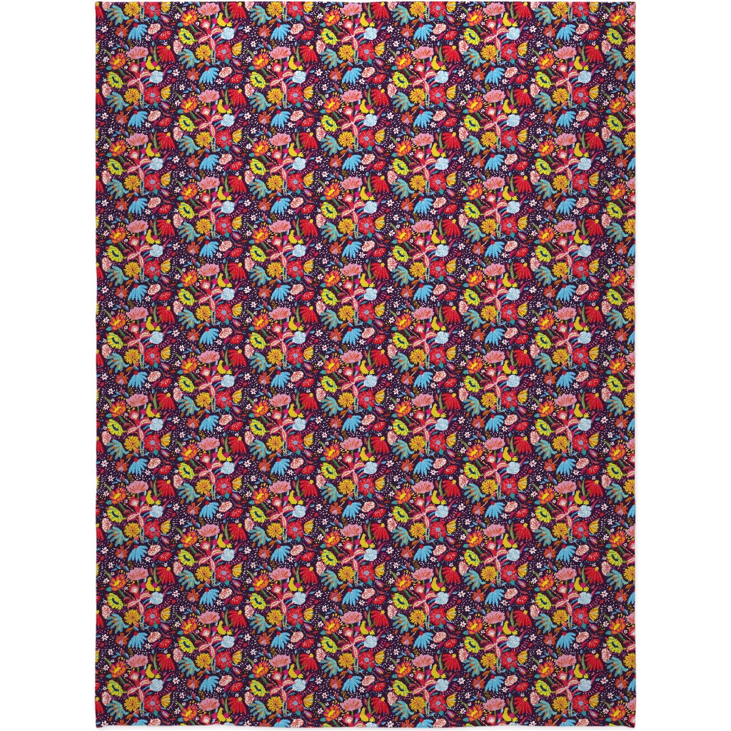 My Dream Garden - Dark Blanket, Sherpa, 60x80, Multicolor