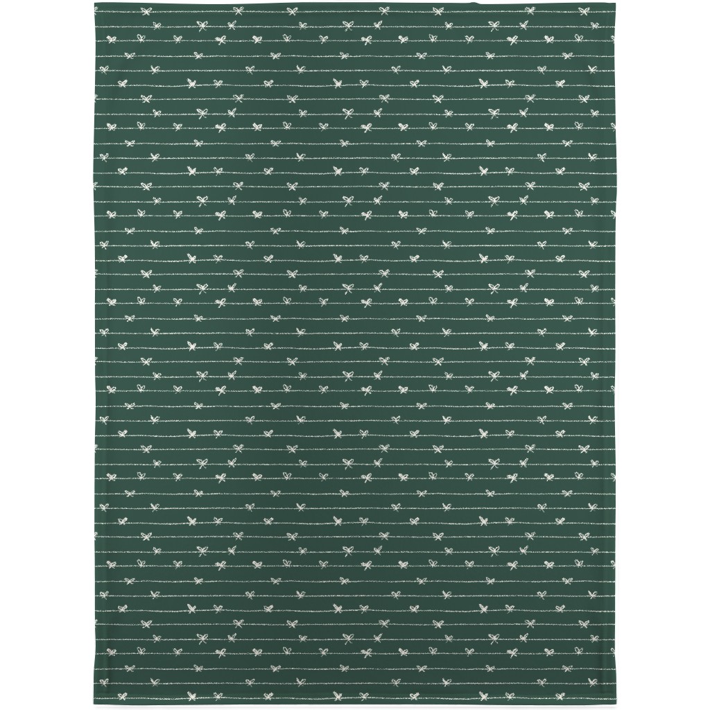 Christmas Ribbons and Bows Blanket, Fleece, 30x40, Green