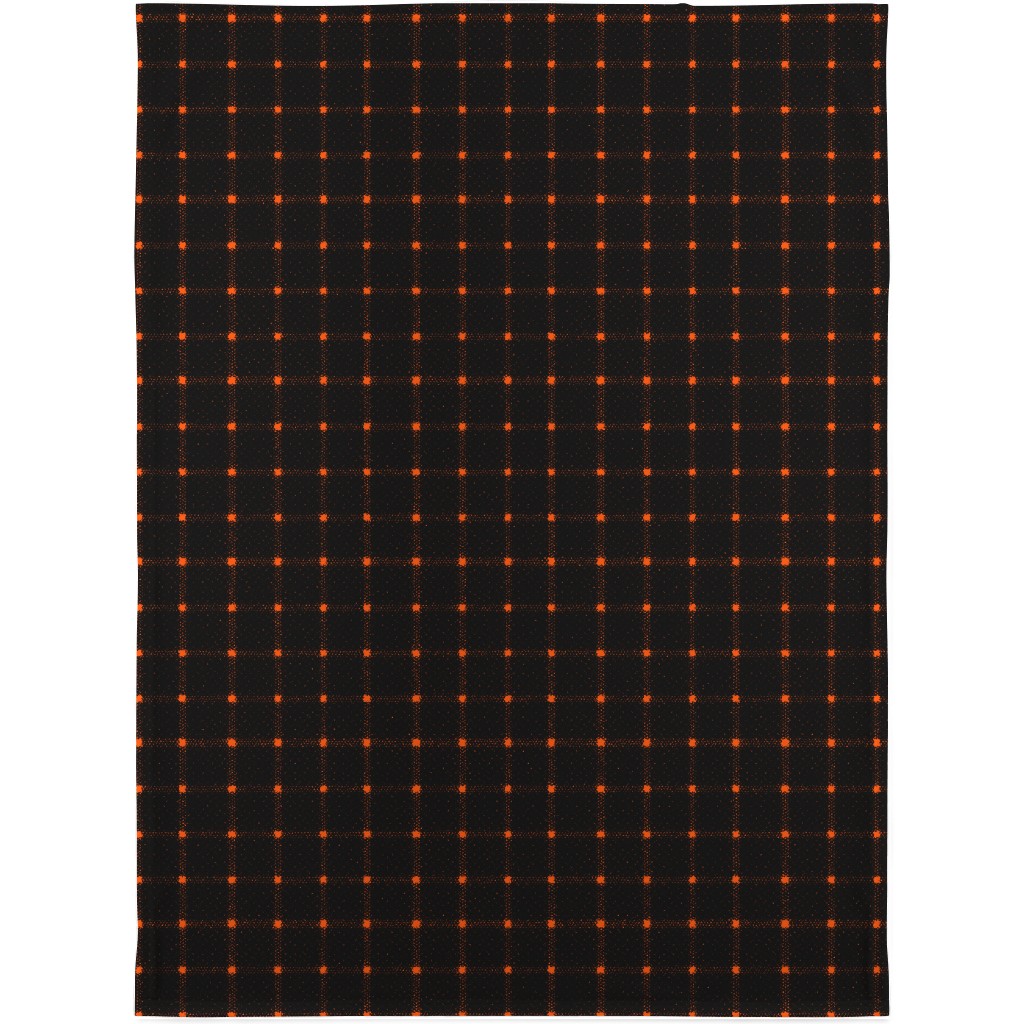 Gridded Plaid Blanket, Fleece, 30x40, Black