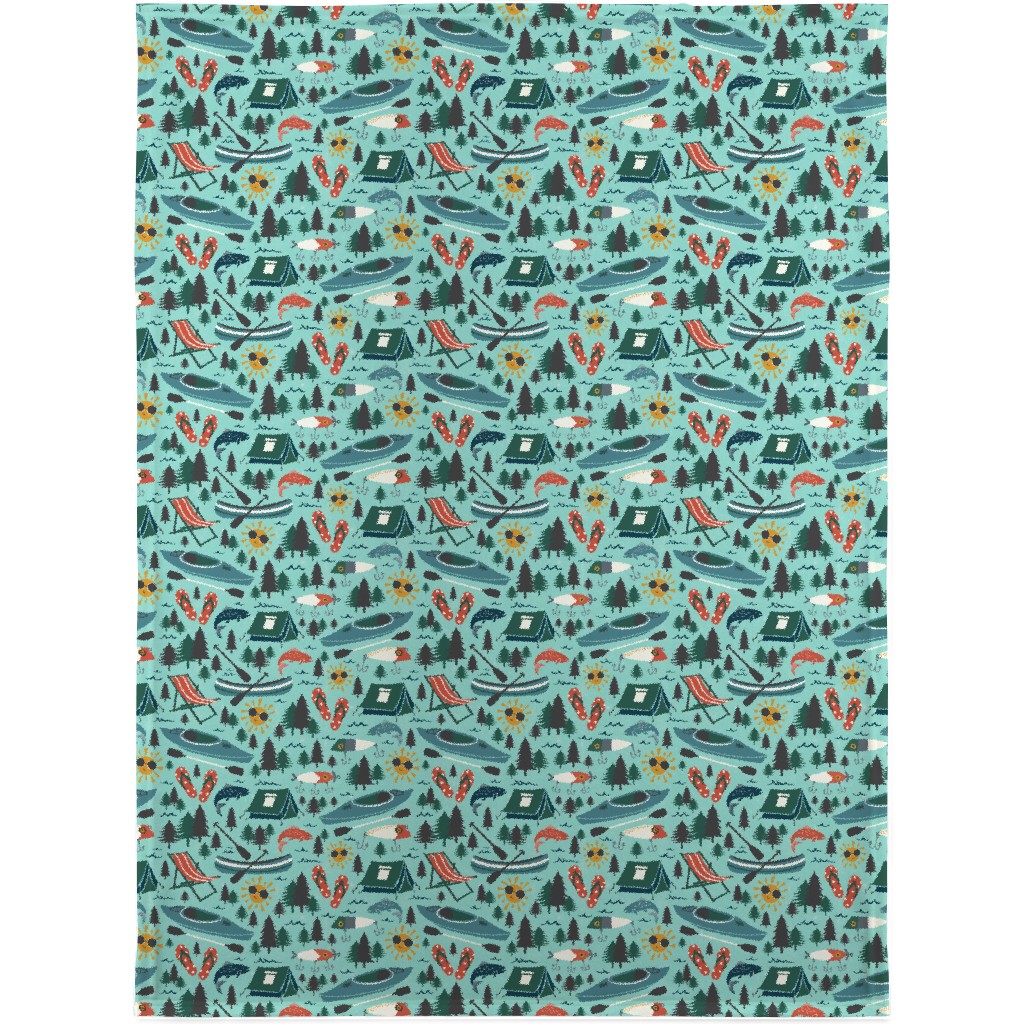 Lake Life Blanket, Fleece, 30x40, Green, Frost