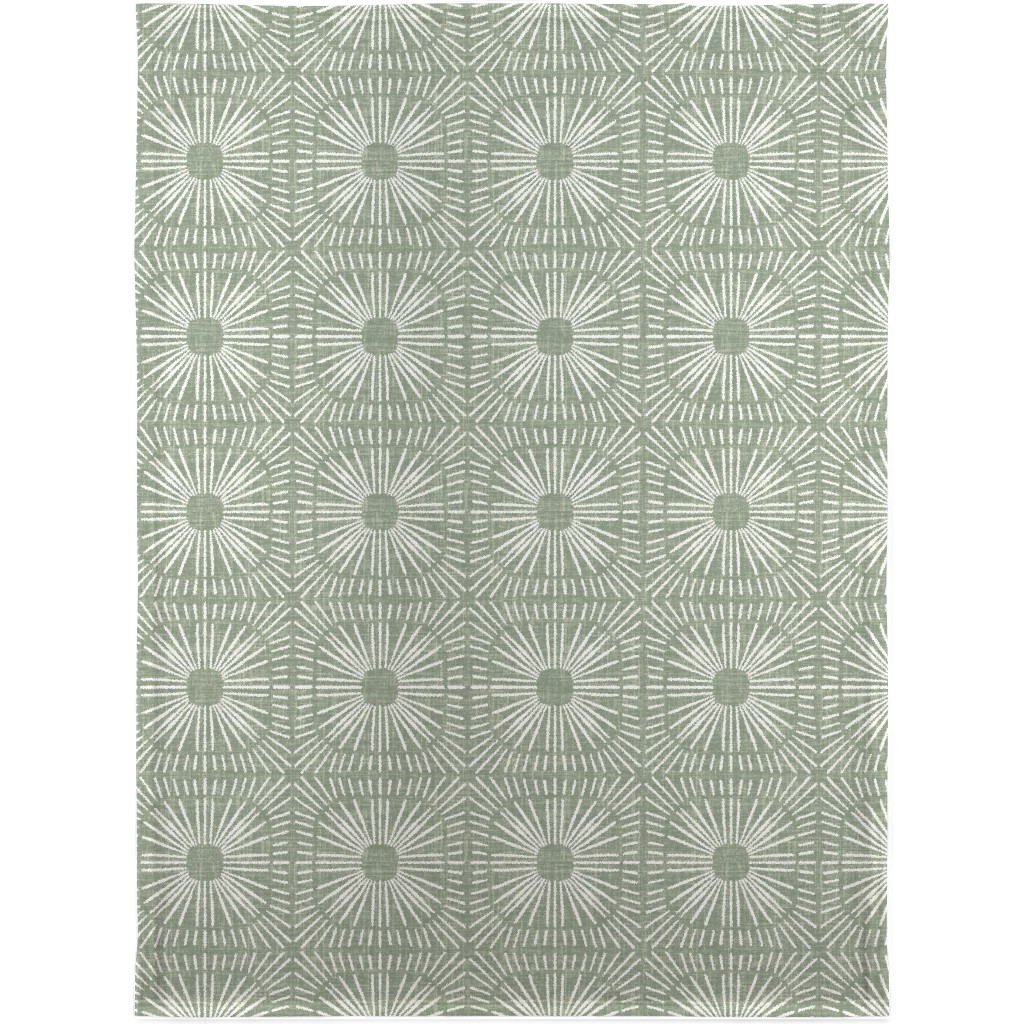 Sunburst in Sage Blanket, Fleece, 30x40, Green, Classic Green