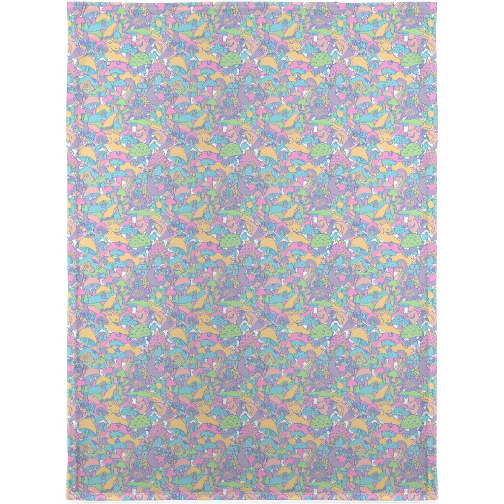 Magical Mushroom World - Pastel Blanket, Fleece, 30x40, Multicolor