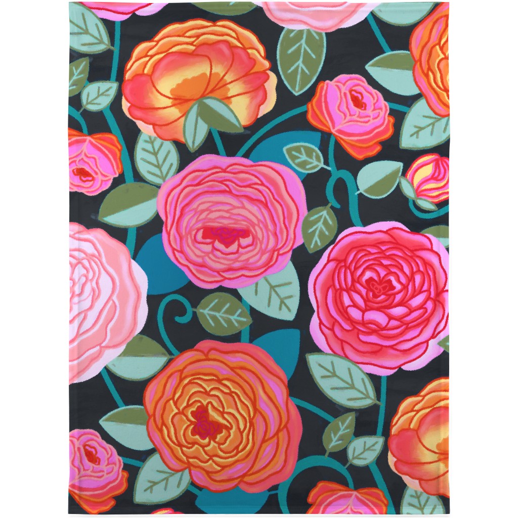 Climbing Rosa Vines - Multi Blanket, Fleece, 30x40, Multicolor