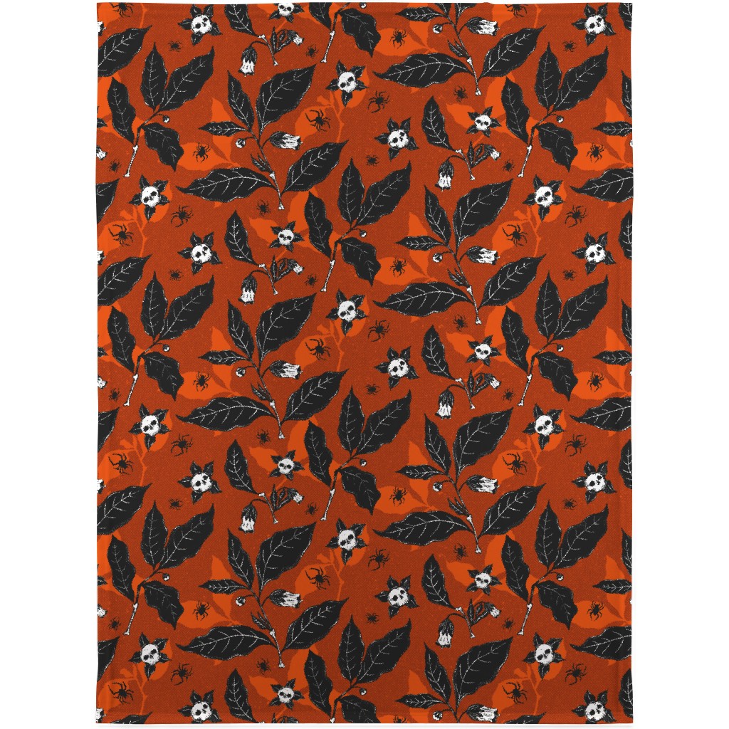 Atropa Belladonna - Orange Blanket, Fleece, 30x40, Orange