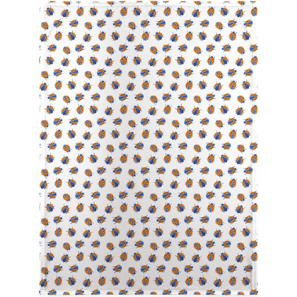 Classic Ladybugs Blanket, Fleece, 30x40, Beige, Tan