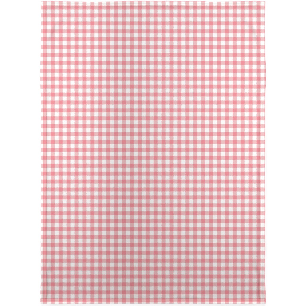 Simple Gingham Blanket, Fleece, 30x40, Pink, Ballet Slipper