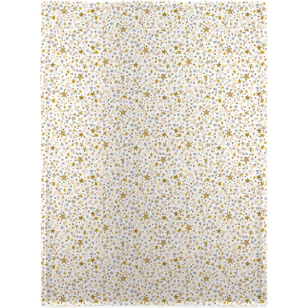 Winter Stars Christmas - Gold Blanket, Fleece, 30x40, Yellow