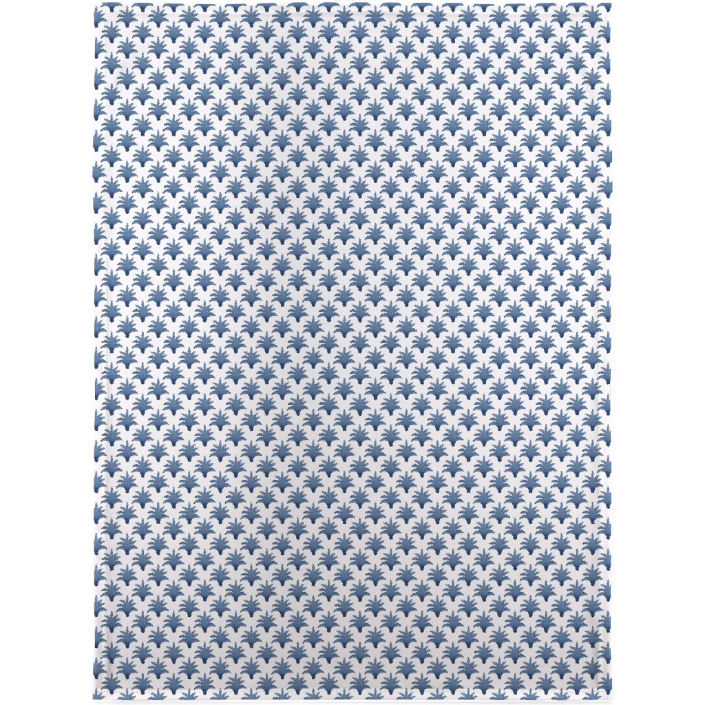 Pinecone - Indigo on Cream Blanket, Fleece, 30x40, Blue