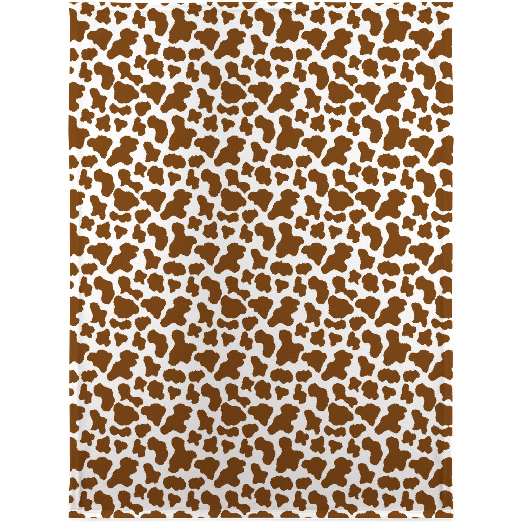 Cow Print Blanket, Fleece, 30x40, Brown, Deep Chocolate
