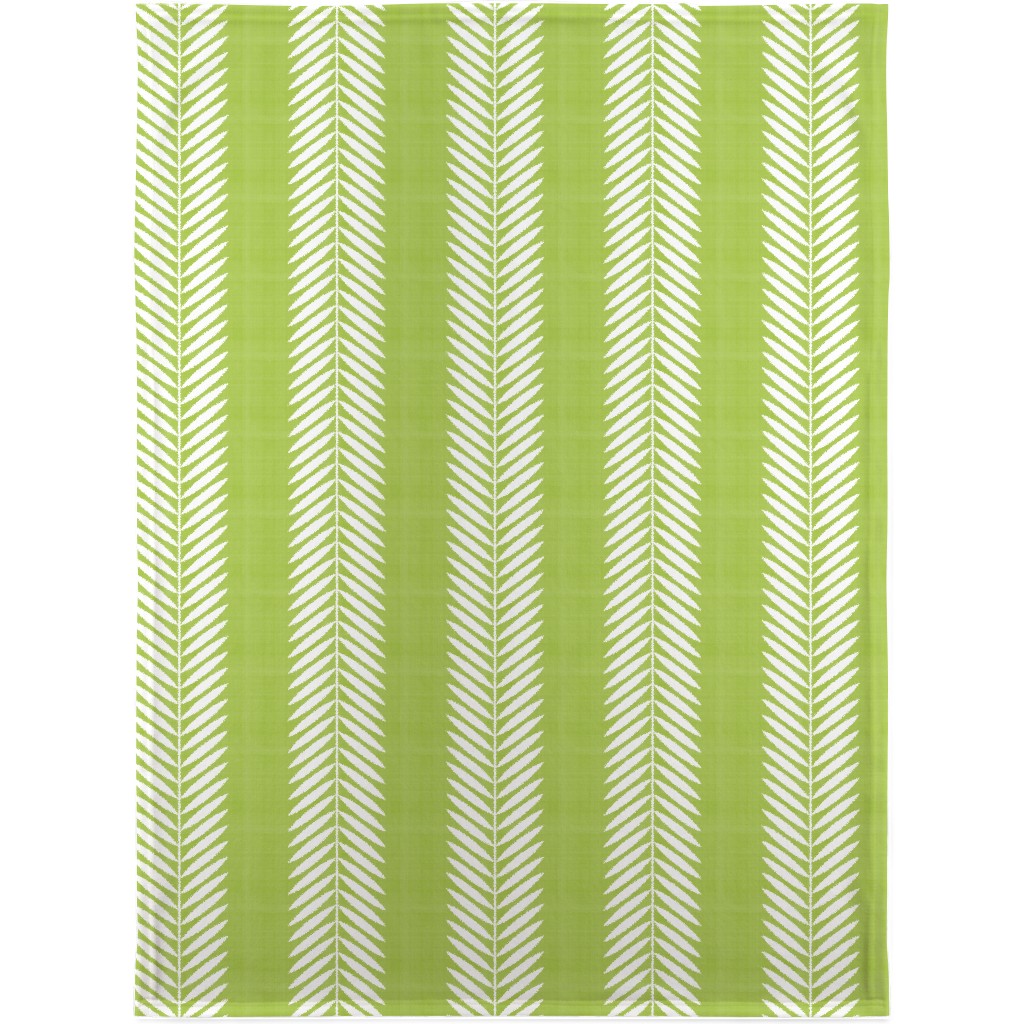 Laurel Leaf Stripe Blanket, Fleece, 30x40, Green