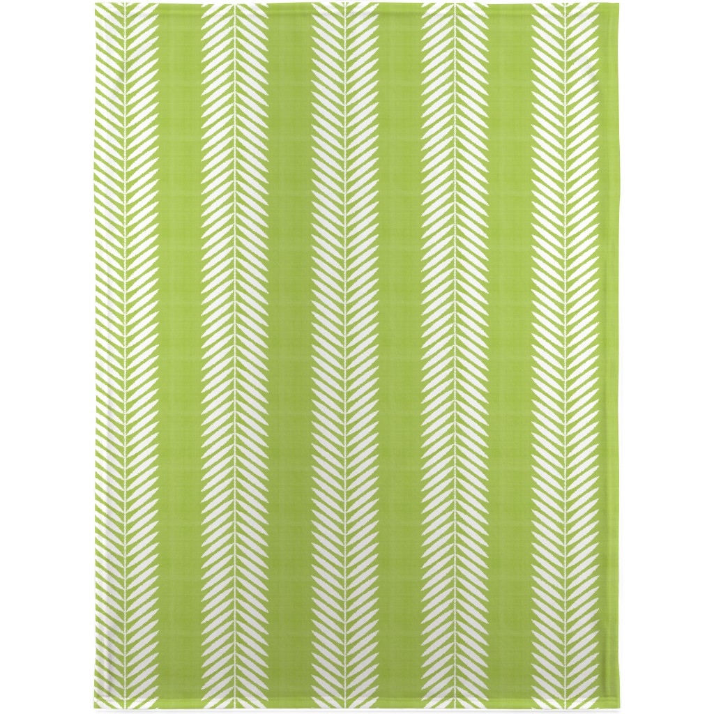 Laurel Leaf Stripe Blanket, Fleece, 30x40, Green, Julep