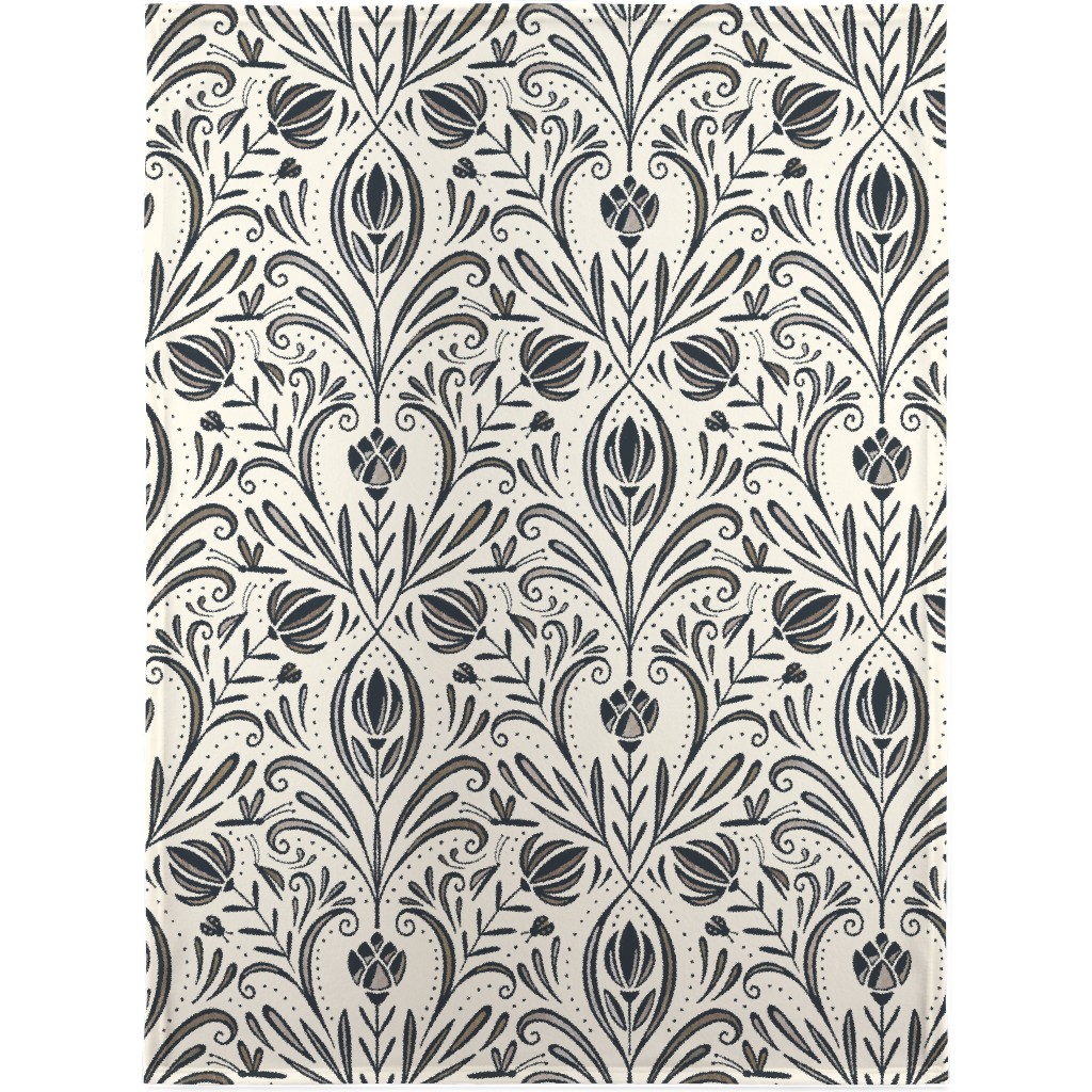 Rochelle Blanket, Fleece, 30x40, Beige, Antique White