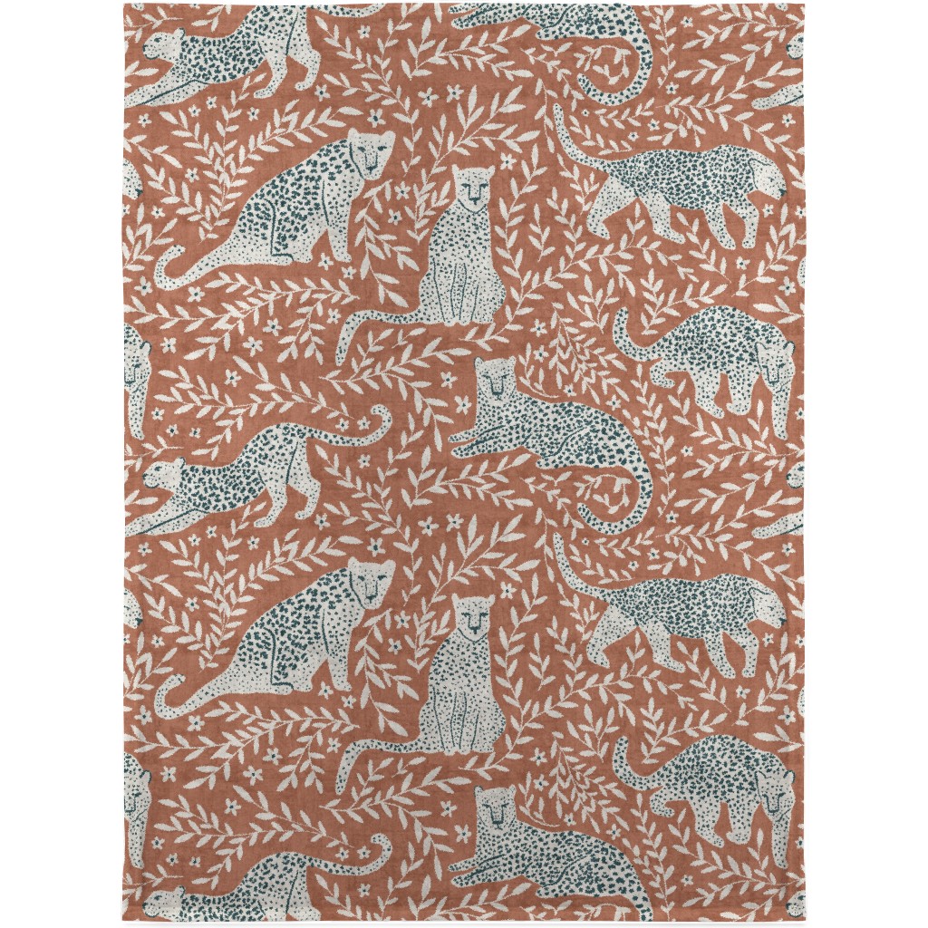 Jungle Cat - Redwood Blanket, Fleece, 30x40, Brown, Brown