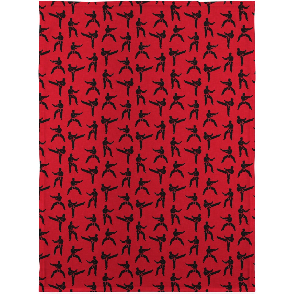 Karate Martial Arts Blanket, Fleece, 30x40, Red, Radish
