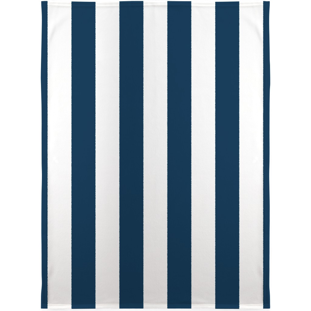 Cabana Stripe - Navy and White Blanket, Fleece, 30x40, Blue
