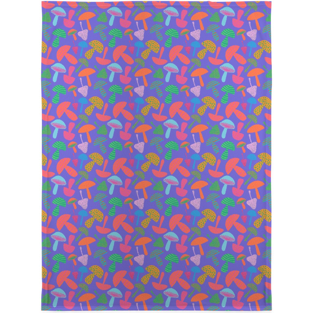 Mushroom Tossed - Bold Blanket, Fleece, 30x40, Purple, Purple