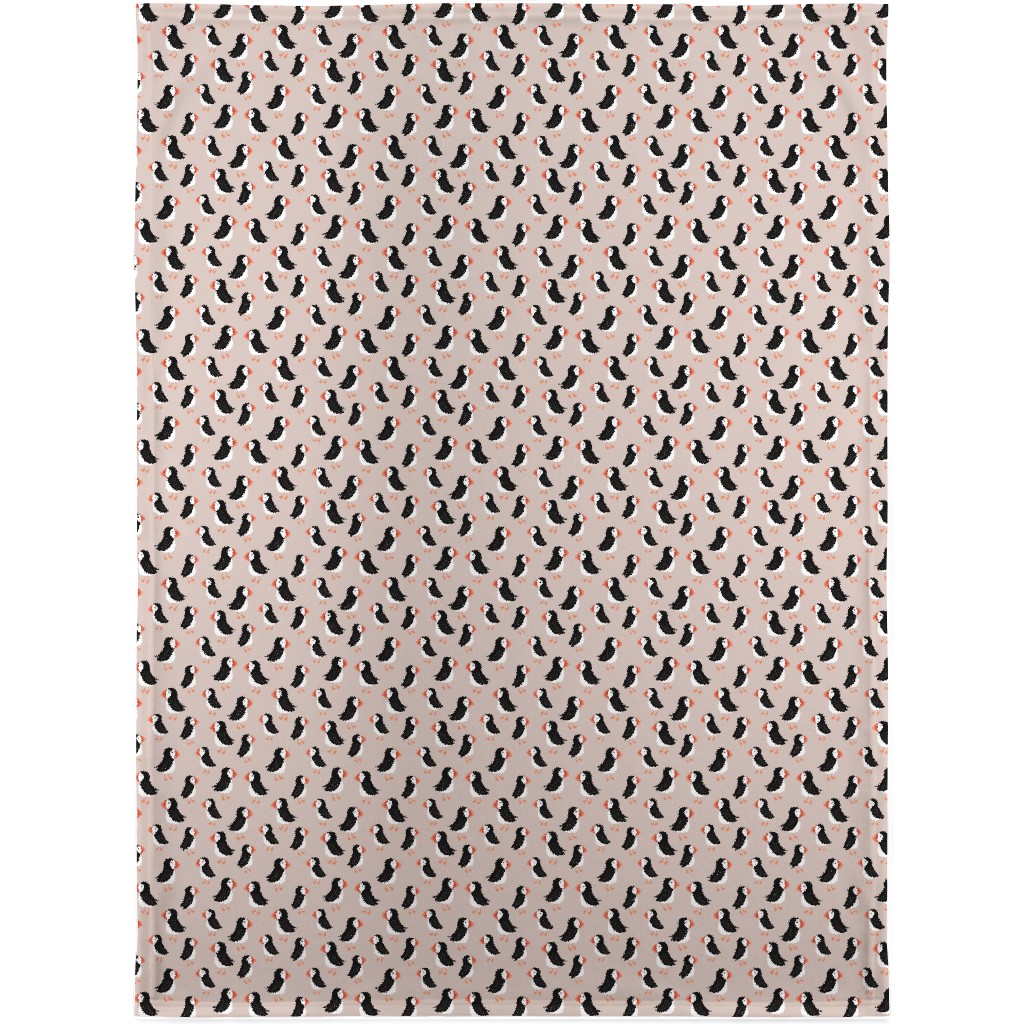 Little Puffin Friends Blanket, Fleece, 30x40, Beige, Beige