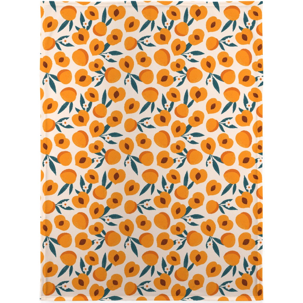 Summer Peches - Orange Blanket, Fleece, 30x40, Orange