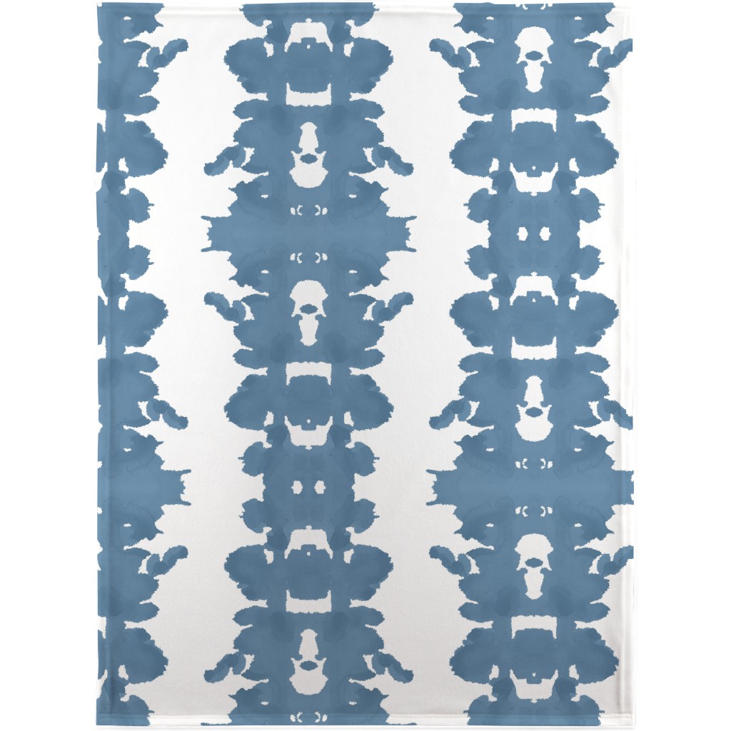 Double Inkblot - Blue Blanket, Fleece, 30x40, Blue, True Blue