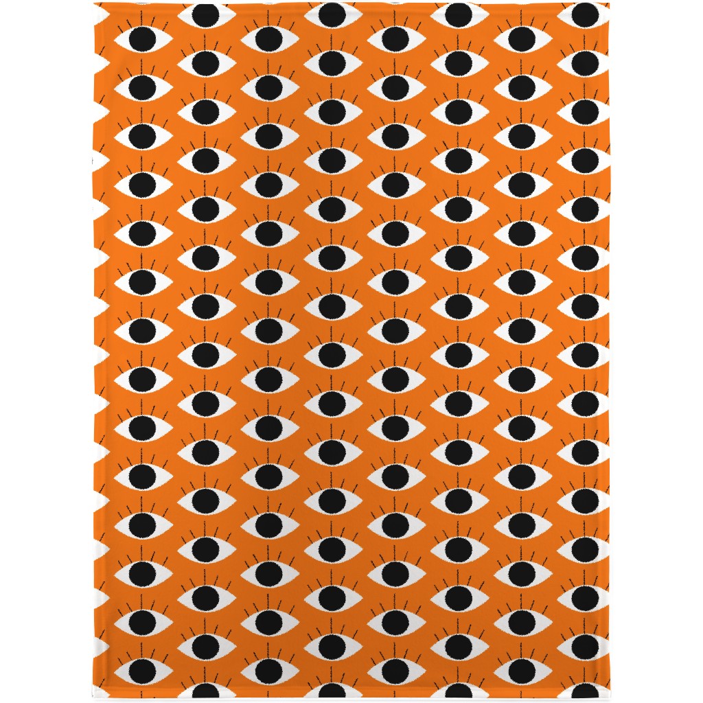 Spooky Eye - Orange Blanket, Fleece, 30x40, Orange