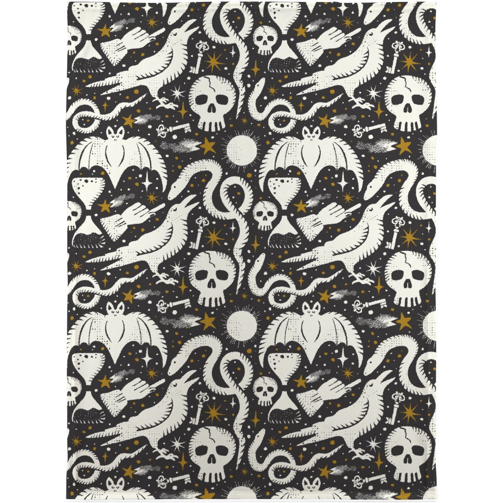 Mysteria - Black Blanket, Fleece, 30x40, Black, Black