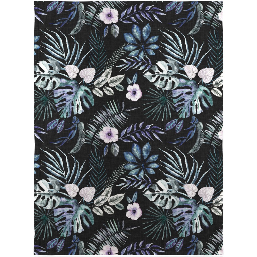 Phantasmagorial Jungle Blanket, Fleece, 30x40, Black
