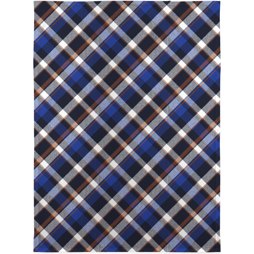 Cora's Plaid - Blue Blanket, Fleece, 30x40, Blue